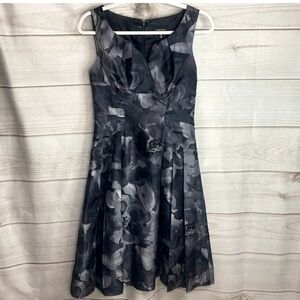 Adrianna Papell black and silver empire waist dress